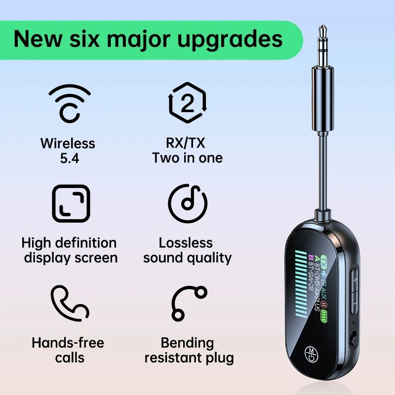 C83Plus Hordozható 2 az 1-ben Bluetooth 5.4 vevő és adó adapter 2 eszköz támogatással-11
