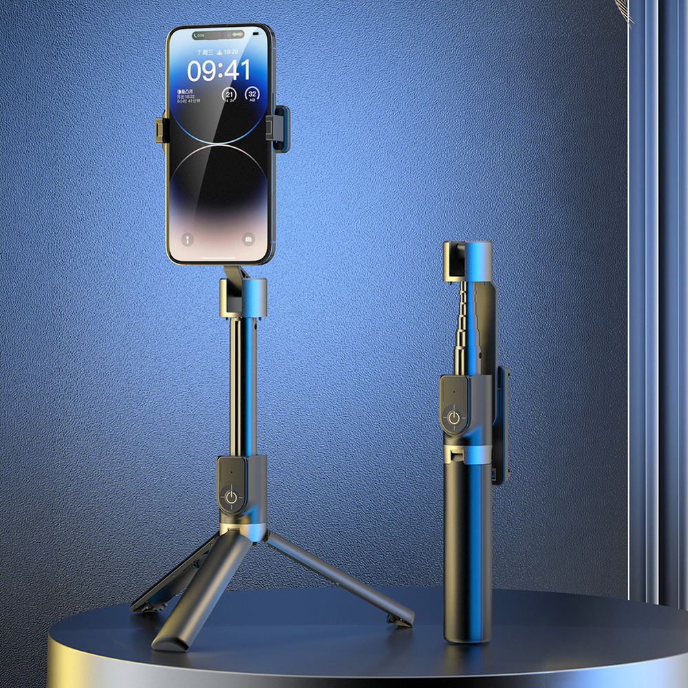 Dudao F18 Selfie Bot 1.1m állvánnyal és Bluetooth távvezérlővel - Fekete-1