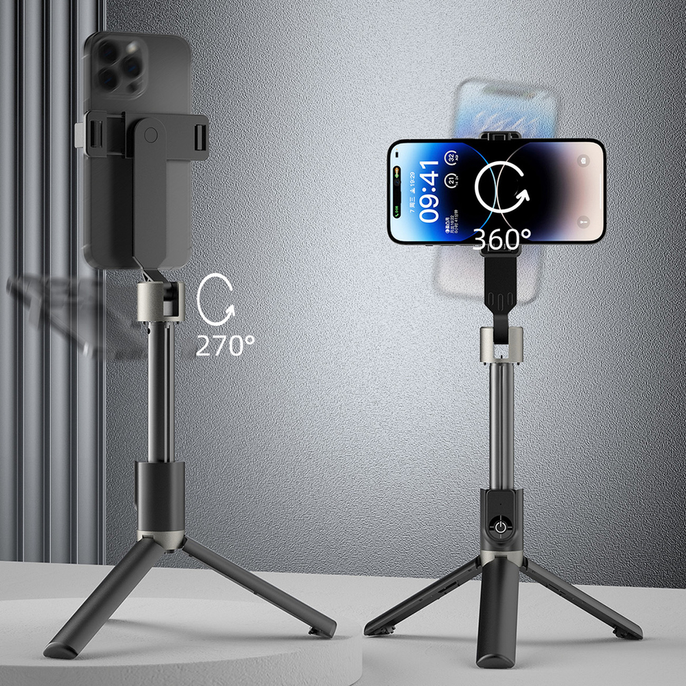 Dudao F18 Selfie Bot 1.1m állvánnyal és Bluetooth távvezérlővel - Fekete-2