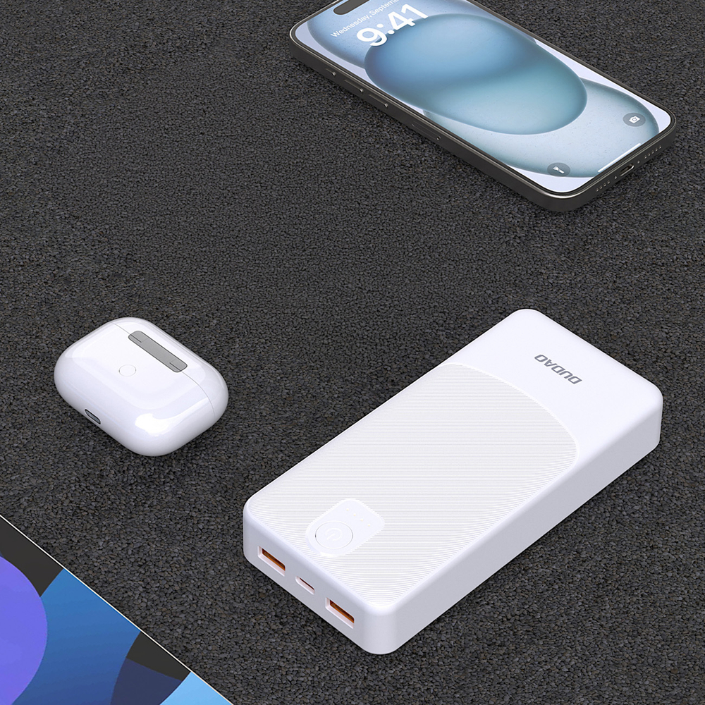 Dudao K10Pro külső akkumulátor 2,4 A 20000 mAh 2 x USB-A - fehér-4
