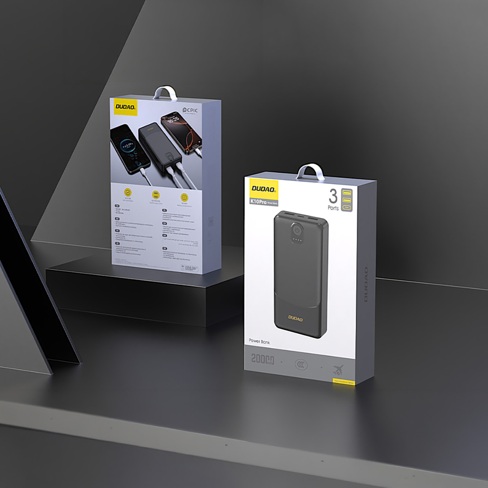 Dudao K10Pro külső akkumulátor 2,4 A 20000 mAh 2 x USB-A - fekete-4
