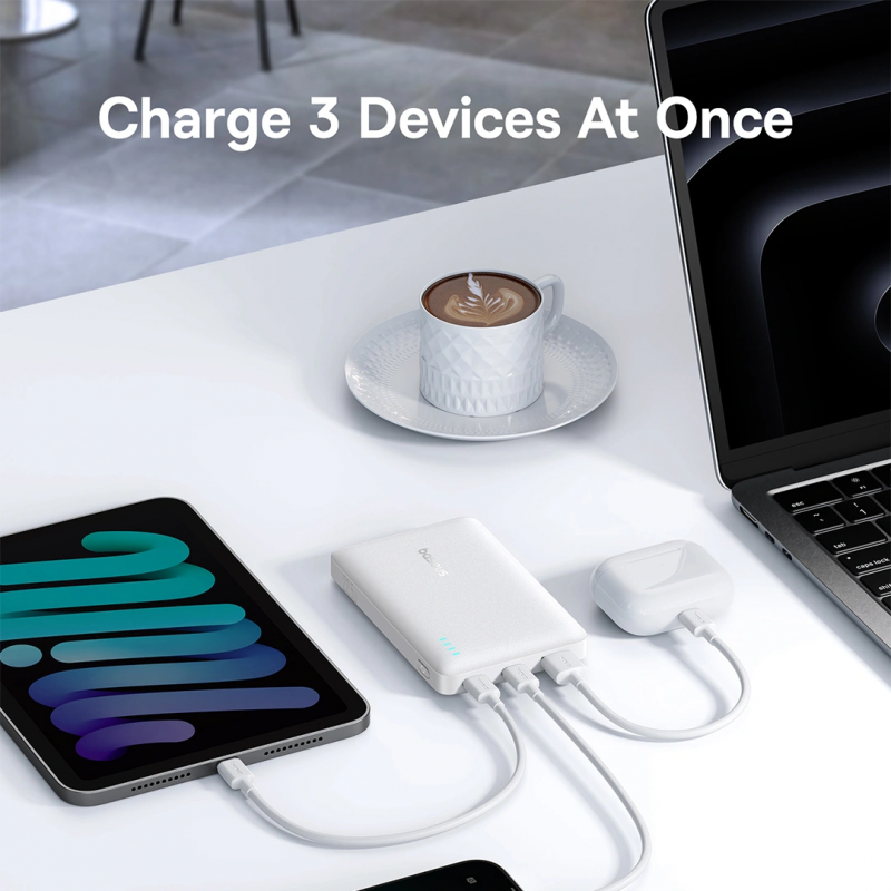 Baseus EnerFill FP21 Powerbank, 10000mAh, 22.5W, QC + PD, Fehér P1008210D213-00-1