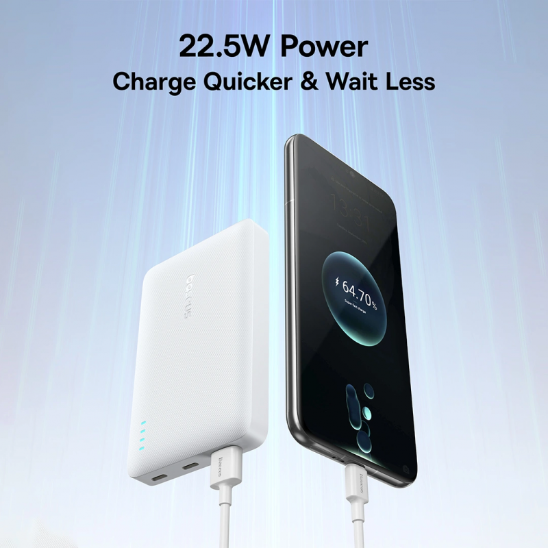 Baseus EnerFill FP21 Powerbank, 10000mAh, 22.5W, QC + PD, Fehér P1008210D213-00-2