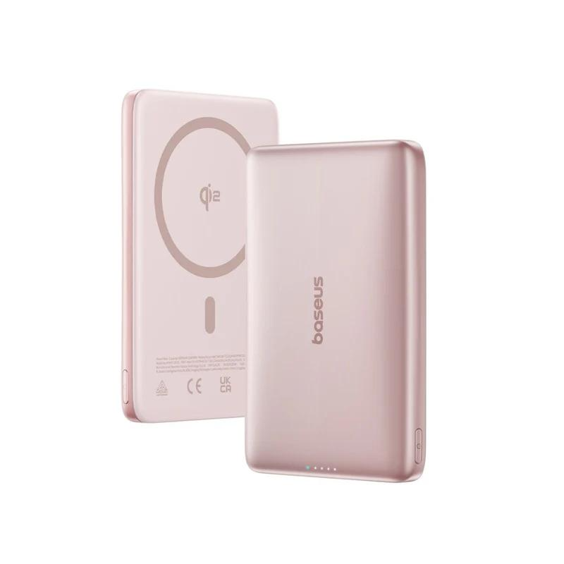 Powerbank Baseus PicoGo AM41, 10000mAh, 27W, PD + FQI, Pink E0027202 Magsafe-0