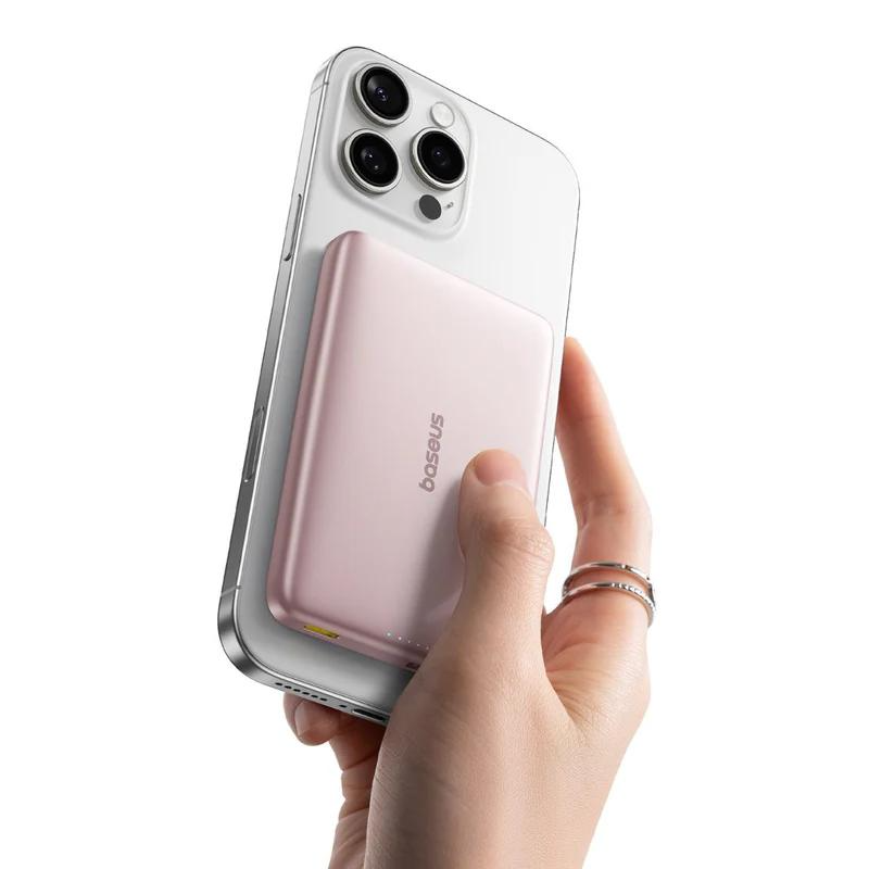 Powerbank Baseus PicoGo AM41, 10000mAh, 27W, PD + FQI, Pink E0027202 Magsafe-1