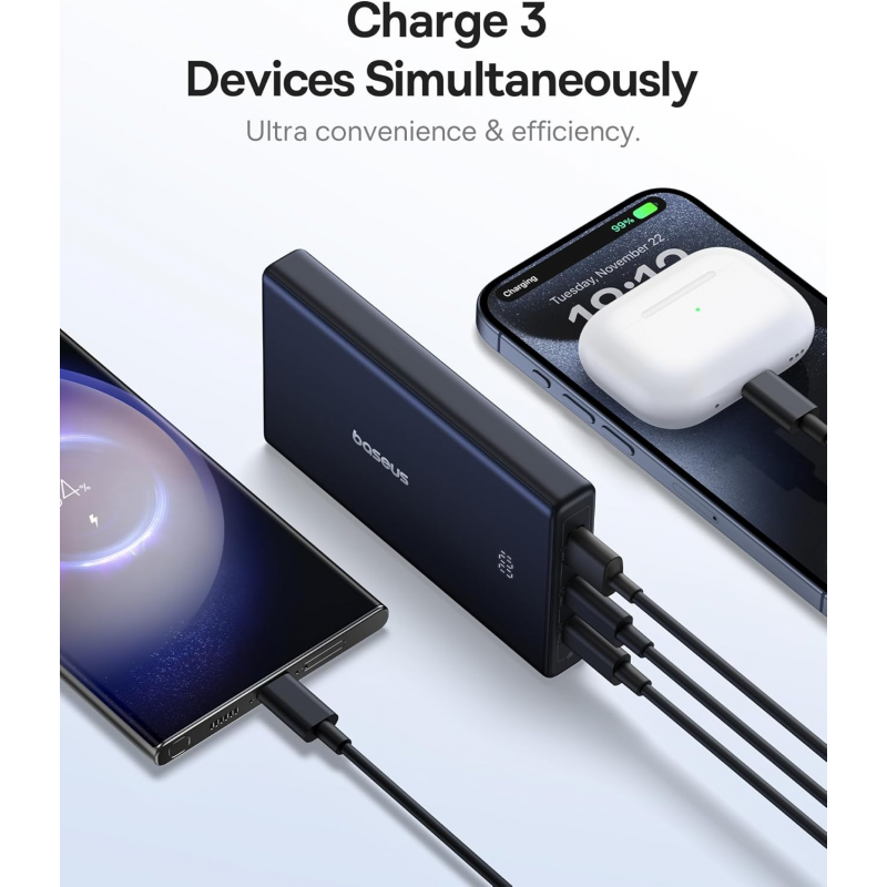 Powerbank Baseus PicoGo, 10000mAh, 20W, QC + PD, Fehér P10076801213-00-3