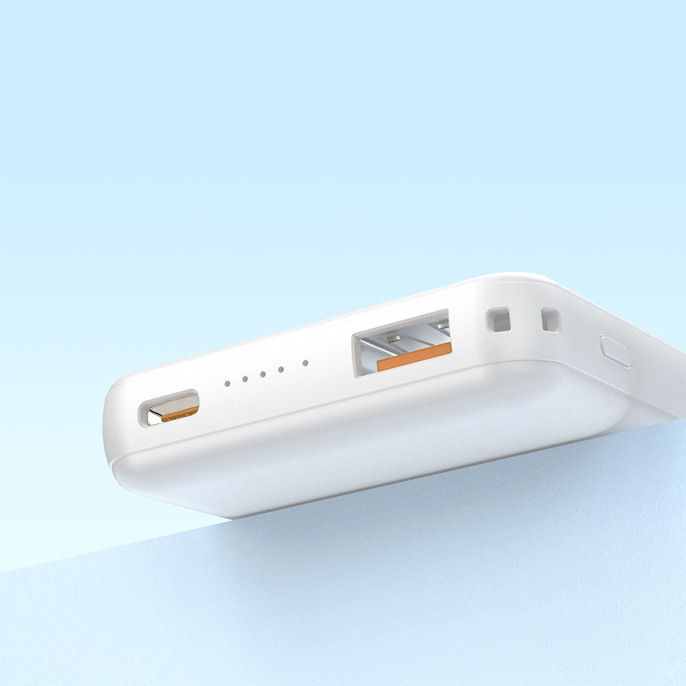 Dudao K14S Mágneses Power Bank 20W 5000mAh 1x USB-A 1x USB-C - Fehér-5