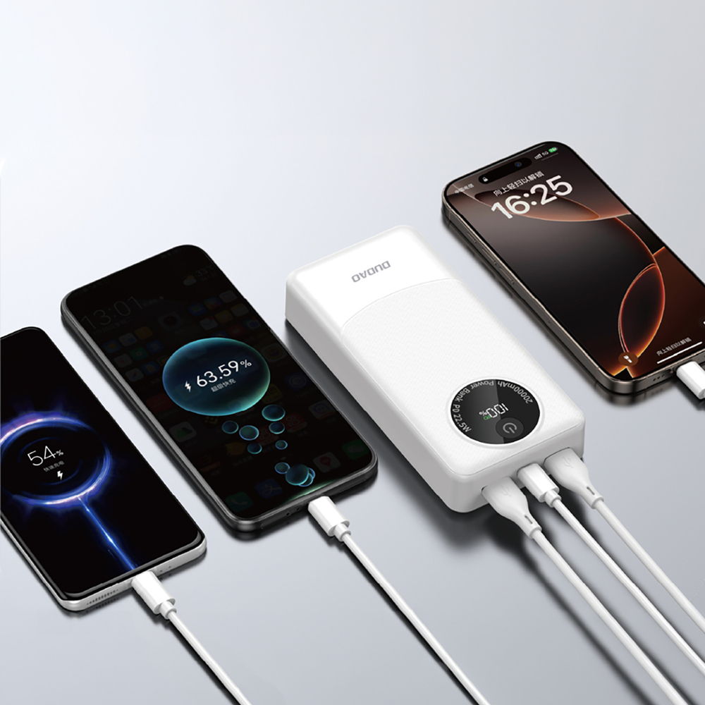 Dudao K12Pro Power Bank 22.5W PD 20000mAh USB-A, USB-C - Fehér-3
