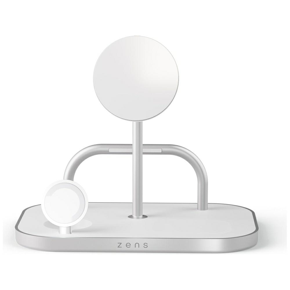 Zens 4 az 1-ben Qi 2.0 60 W USB-C mágneses indukciós töltő ezüst-0