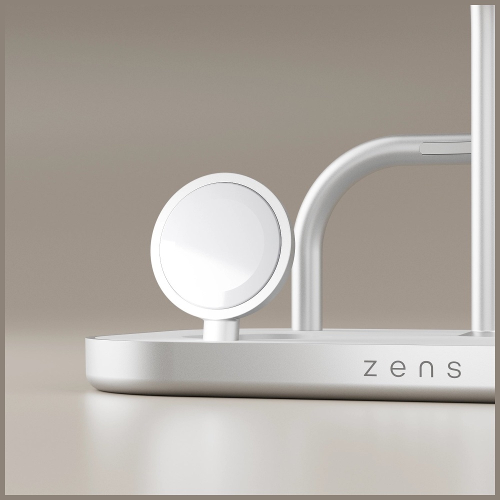 Zens 4 az 1-ben Qi 2.0 60 W USB-C mágneses indukciós töltő ezüst-3