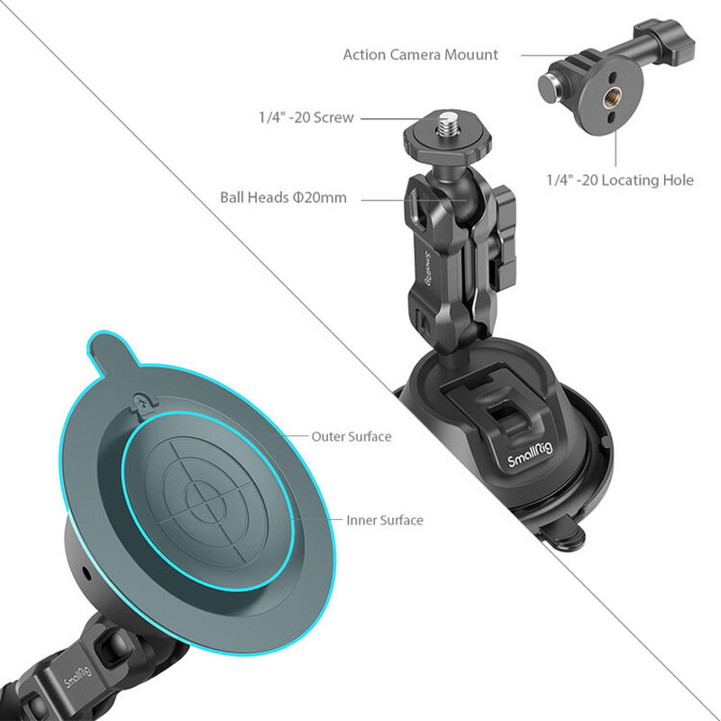 Smallrig SC-1K 4193 tapadókorongos kamerarögzítő akciókamerákhoz-3