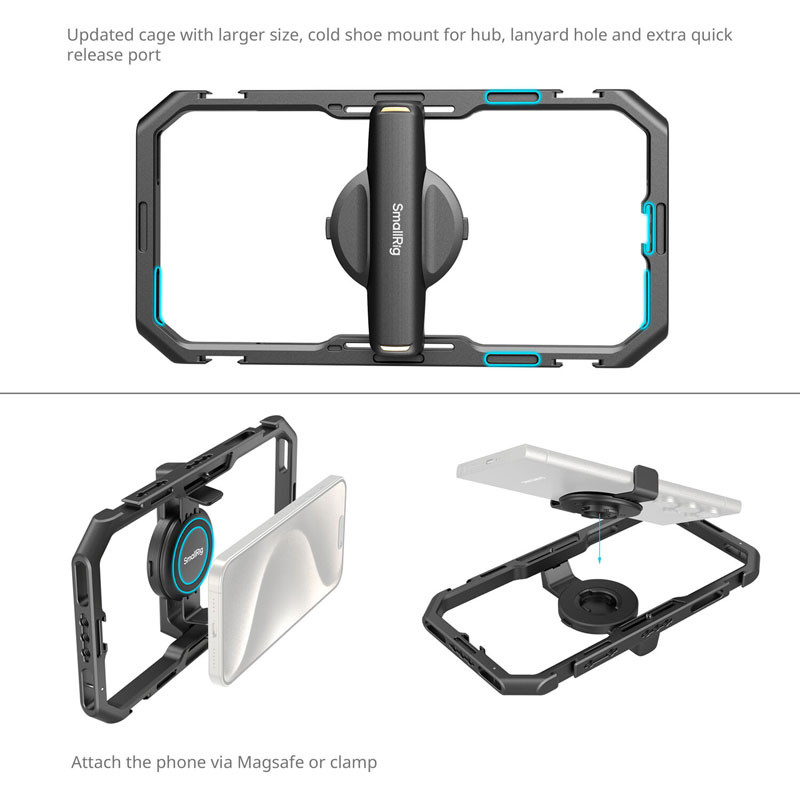 Smallrig 4704 All-in-One okostelefonos videós szett mikrofonnal és LED világítással-1