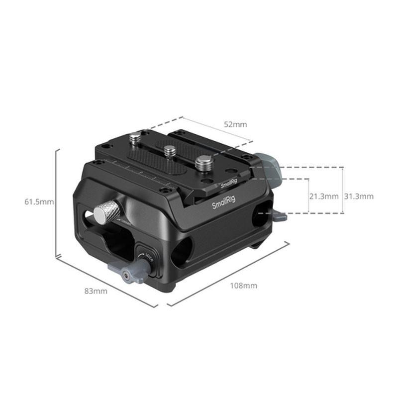 Smallrig 5366 Manfrotto-Type Mount Plate Kit with 15mm Dual Rod Clamp-1