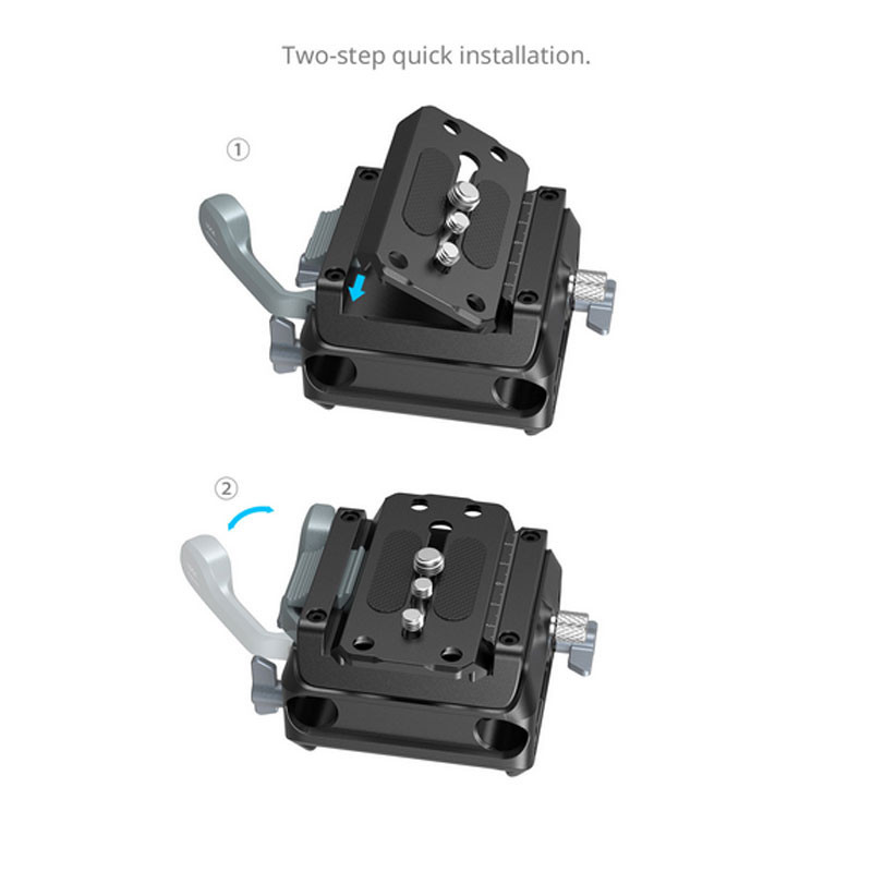 Smallrig 5366 Manfrotto-Type Mount Plate Kit with 15mm Dual Rod Clamp-3