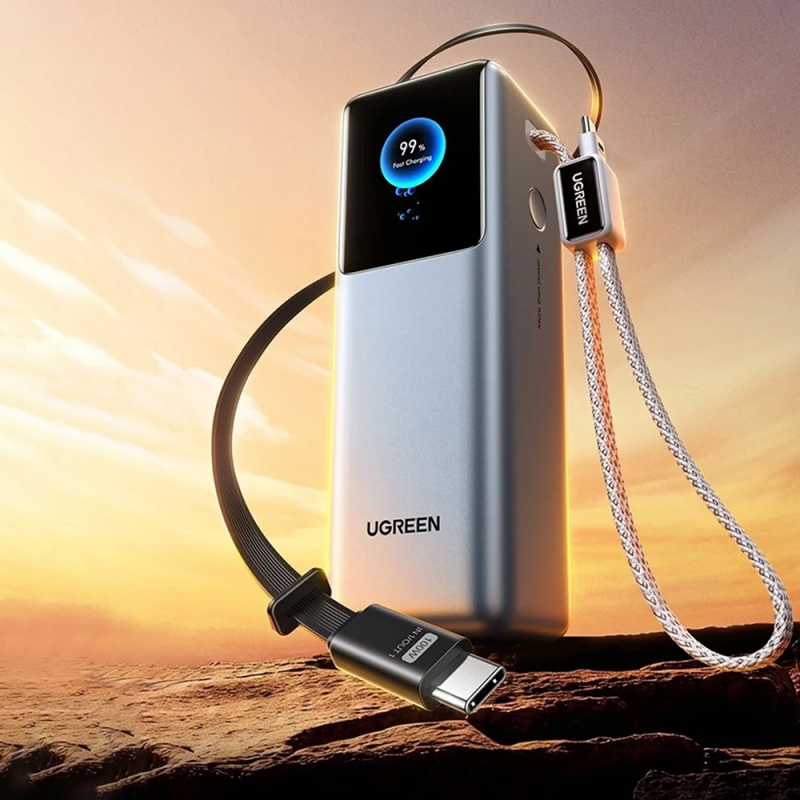 UGREEN PB728 (75702B) Powerbank, 25000mAh, 200W, QC + PD, Szürke-5