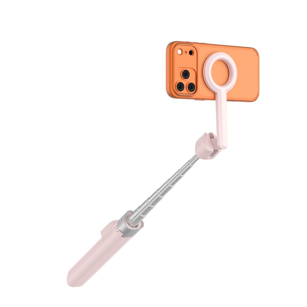 Tech-Protect L10S MagSafe Bluetooth szelfibot állvánnyal rózsaszín/szürke-9