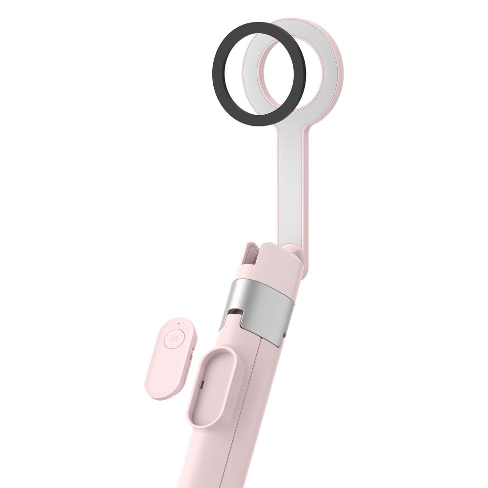 Tech-Protect L10S MagSafe Bluetooth szelfibot állvánnyal rózsaszín/szürke-8