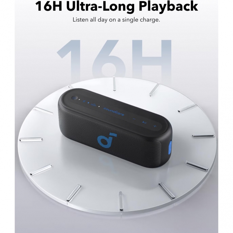 Bluetooth Hangszóró Anker SoundCore Select 2S, 20W, Vízálló, Fekete A3171011-1