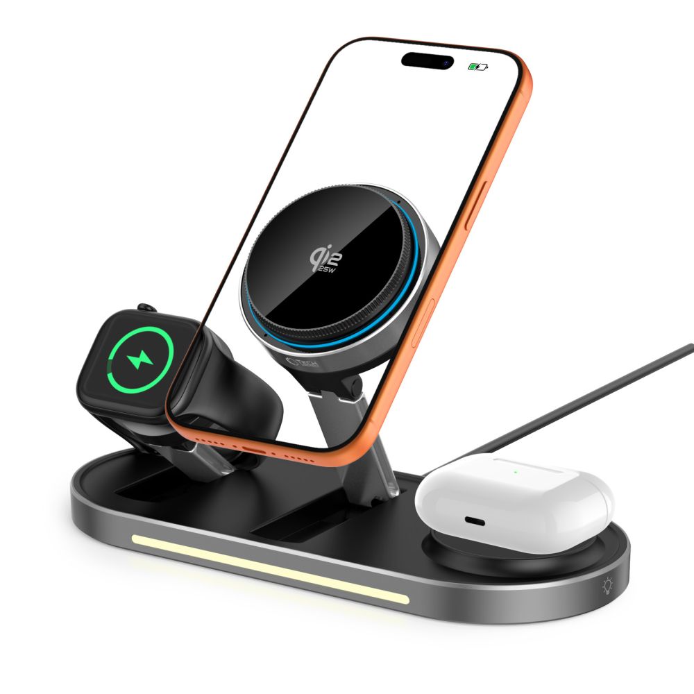 Tech-Protect A51 Arcticboost 3 az 1-ben mágneses MagSafe vezeték nélküli töltő 25W Qi2.2 fekete-8