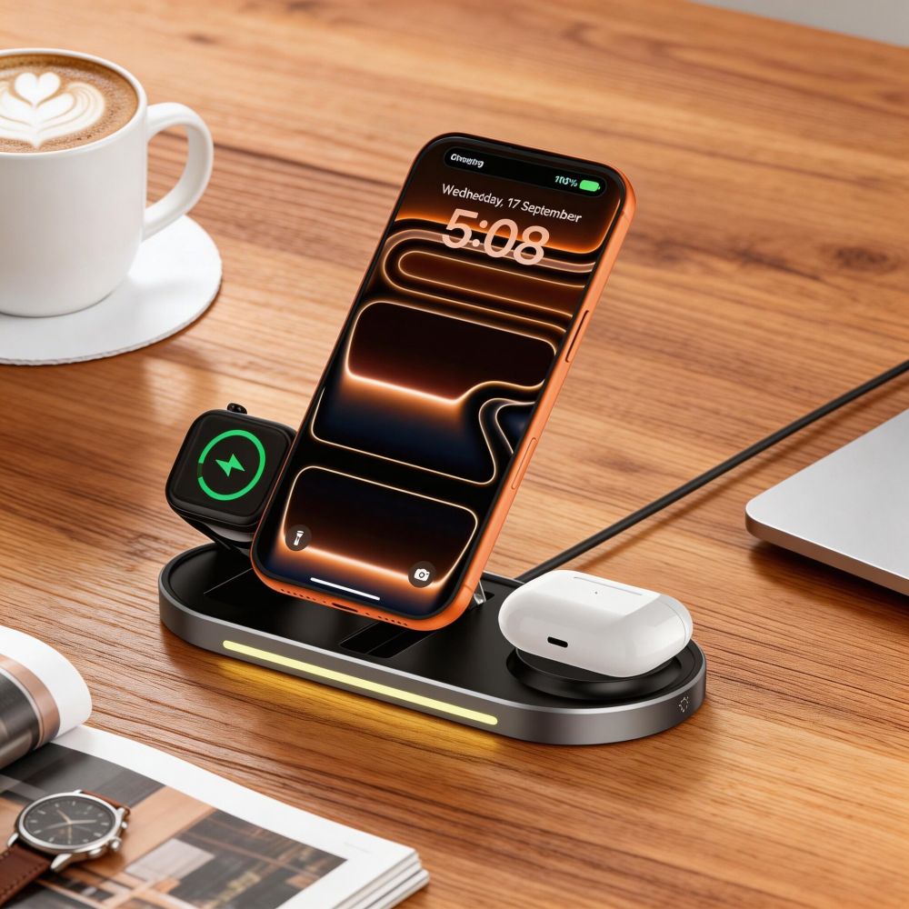 Tech-Protect A51 Arcticboost 3 az 1-ben mágneses MagSafe vezeték nélküli töltő 25W Qi2.2 fekete-2