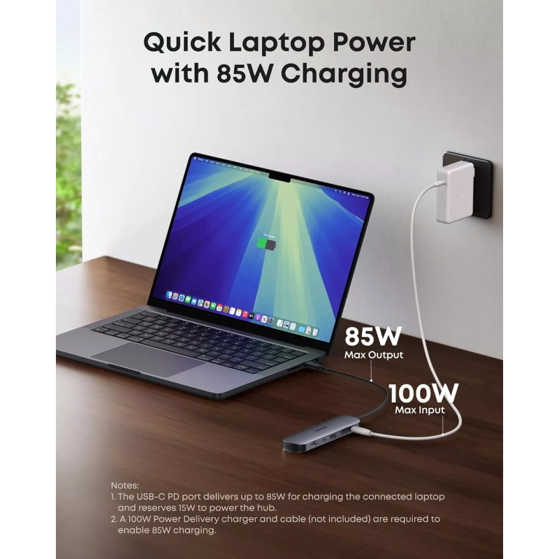 USB-C Hub Anker, 2 x USB-A 3.0 - 2 x USB-C - 1 x HDMI - 1 x SD - 1 x microSD, Szürke A83D2HA1-4