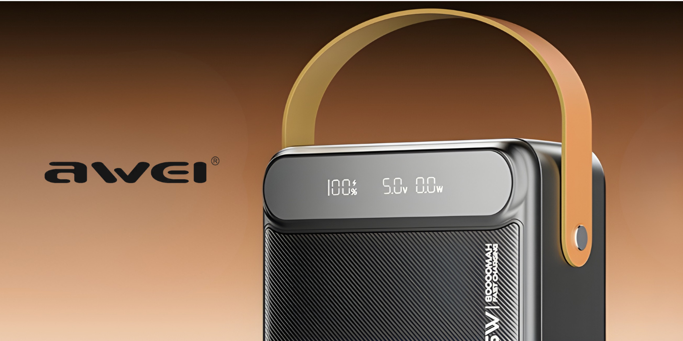 AWEI PowerBank P102K 80000mAh 22,5W PD 2xUSB-C 3xUSB-A fekete-3