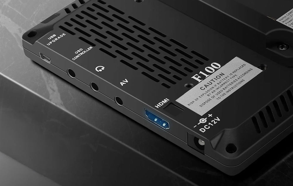 FRISSÍTETT F100 KAMERA MONITOR + USB AKKUMULÁTOR TÖLTŐ + AKKUMULÁTOR-3