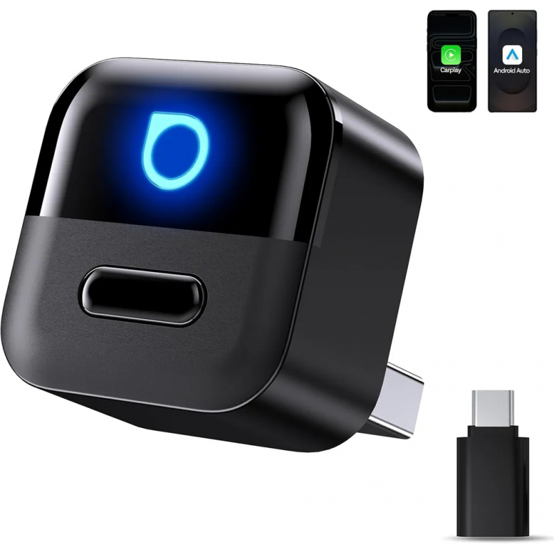 Vezeték nélküli Carplay / Android Auto Adapter Ottocast Mini Pico Style A iPhone / Android sorozathoz, Fekete CA525-T-1