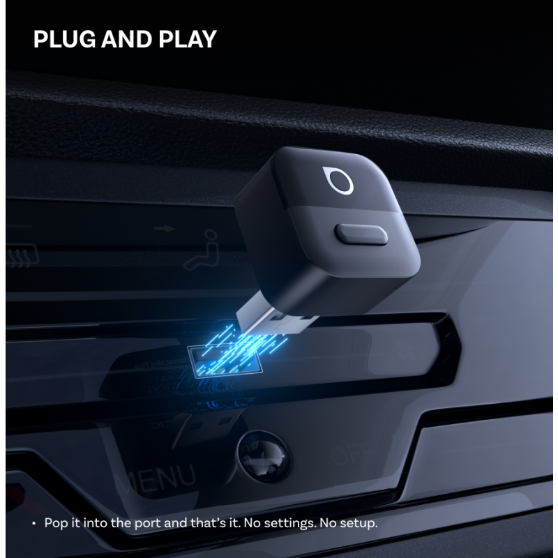 Vezeték nélküli Carplay / Android Auto Adapter Ottocast Mini Pico Style A iPhone / Android sorozathoz, Fekete CA525-T-3
