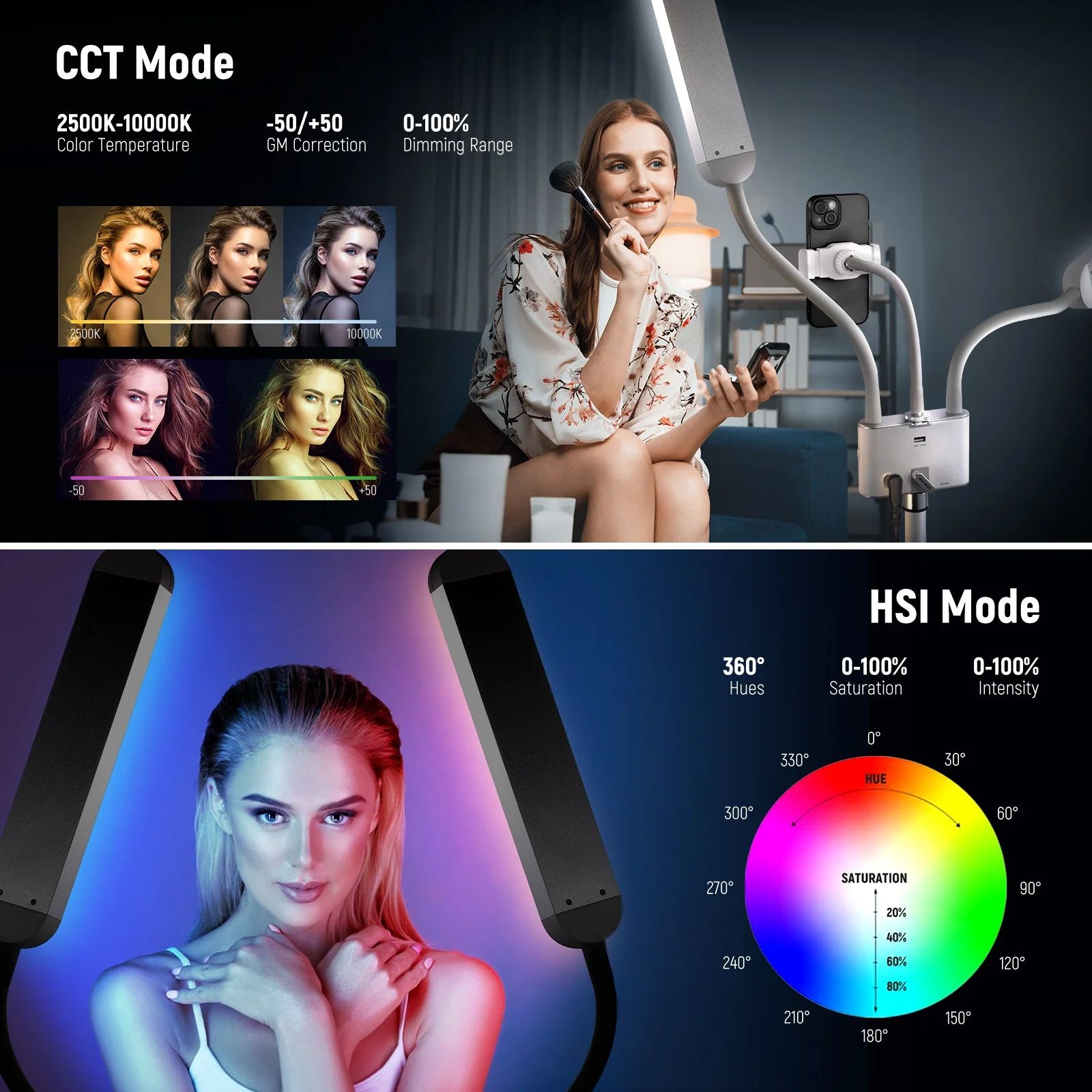NEEWER BH40C kozmetikai lámpa készlet RGB-6
