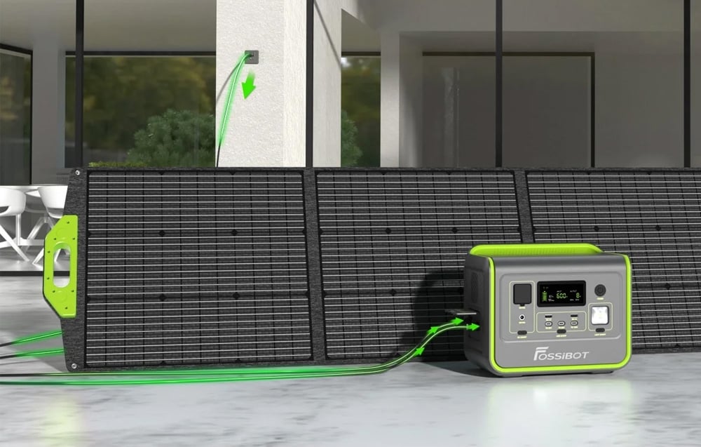 FOSSIBOT F800 800 W-os hordozható töltőállomás zöld-1
