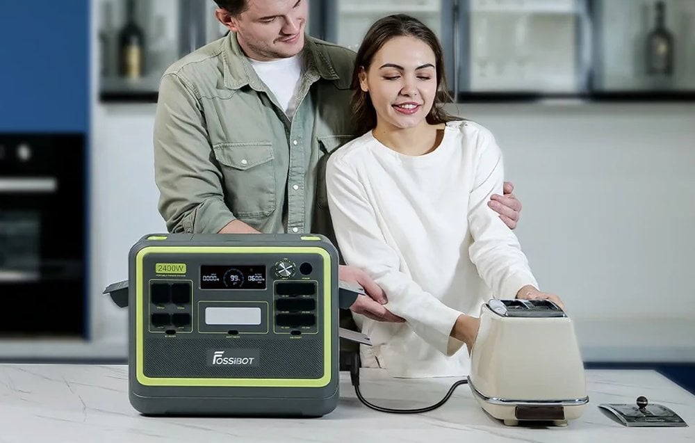 FOSSIBOT F2400 hordozható energiaállomás zöld-1