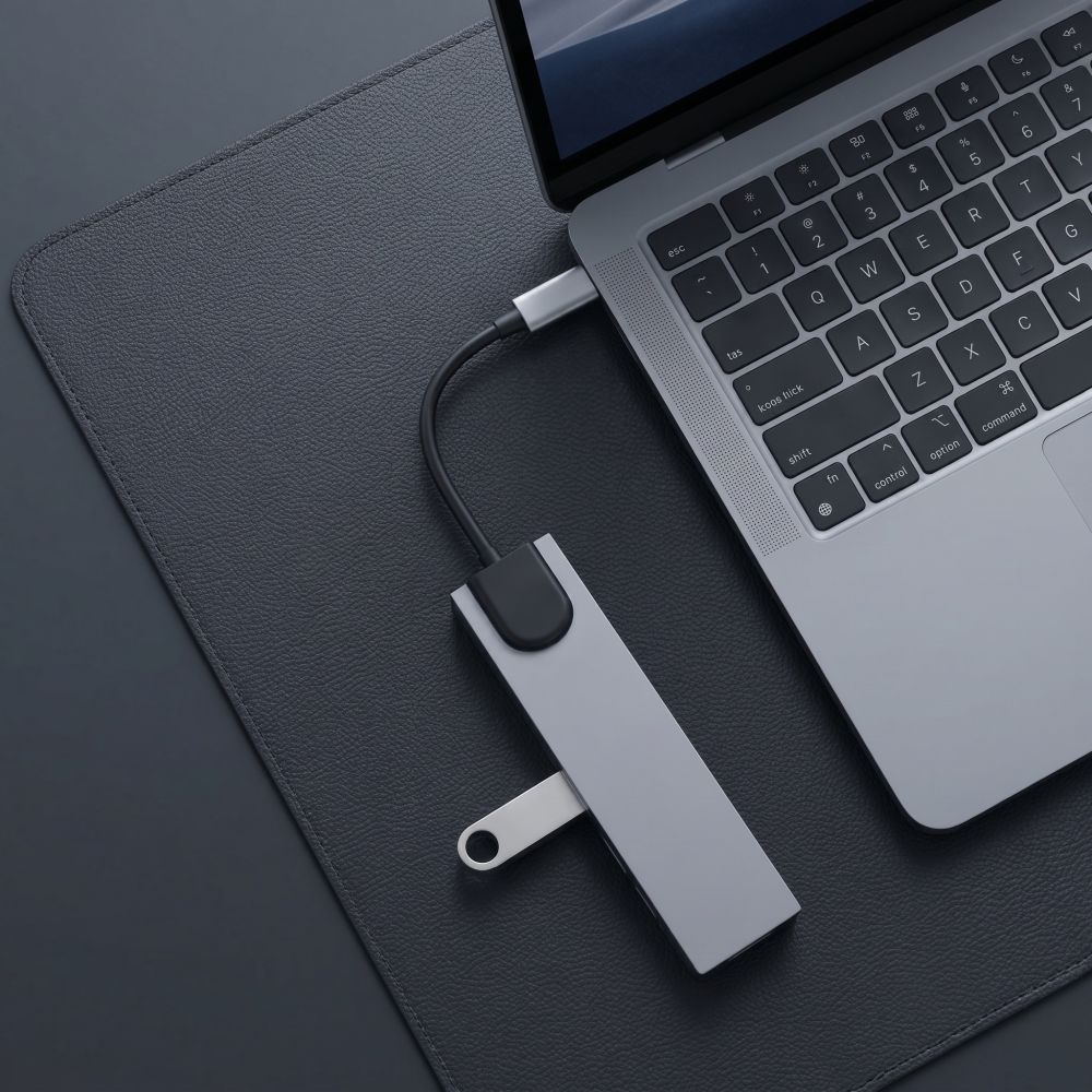 Tech-Protect HB09 8 az 1-ben Type-C / USB-C hub adapter Type-C + USB-A 3.0 + USB-C 3.0 + HDMI 4K 60Hz + SD/TF + PD 100W + RJ45 1000 Mb/s asztroszürke-5
