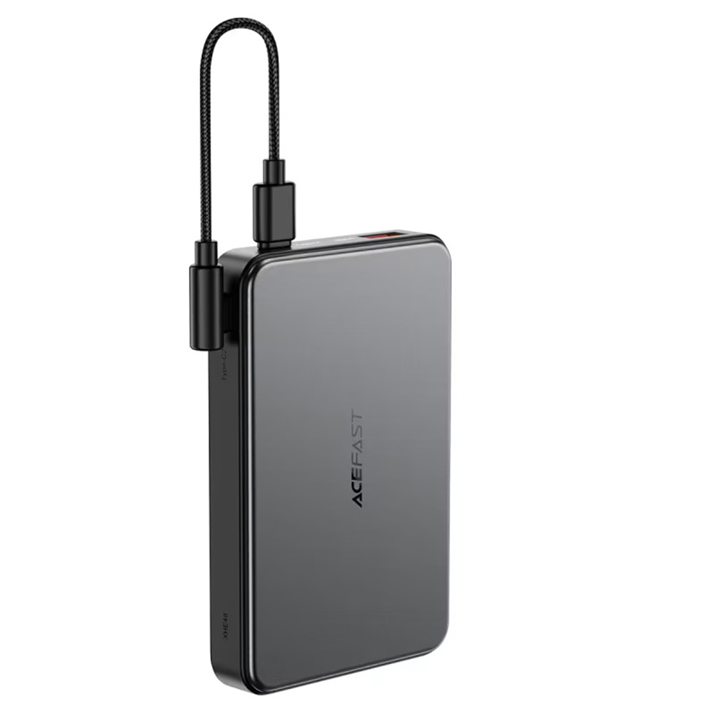 Acefast - Mágneses Vezeték Nélküli Powerbank (M31) - Type-C Kábellel, MagSafe, Gyors Töltés, 2xUSB-C, LED, 10000mAh, 22.5W - Fekete-3