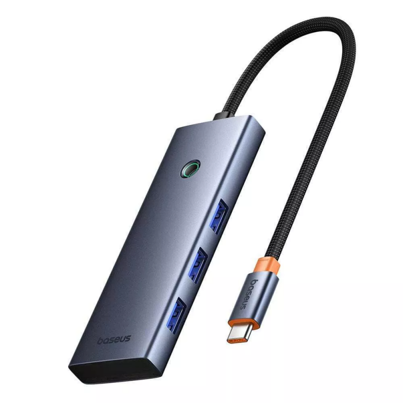 USB-C Hub Baseus UltraJoy, 3 x USB-A 3.0 - 1 x USB-C - 1 x HDMI - 1 x SD - 1 x microSD, Szürke-0