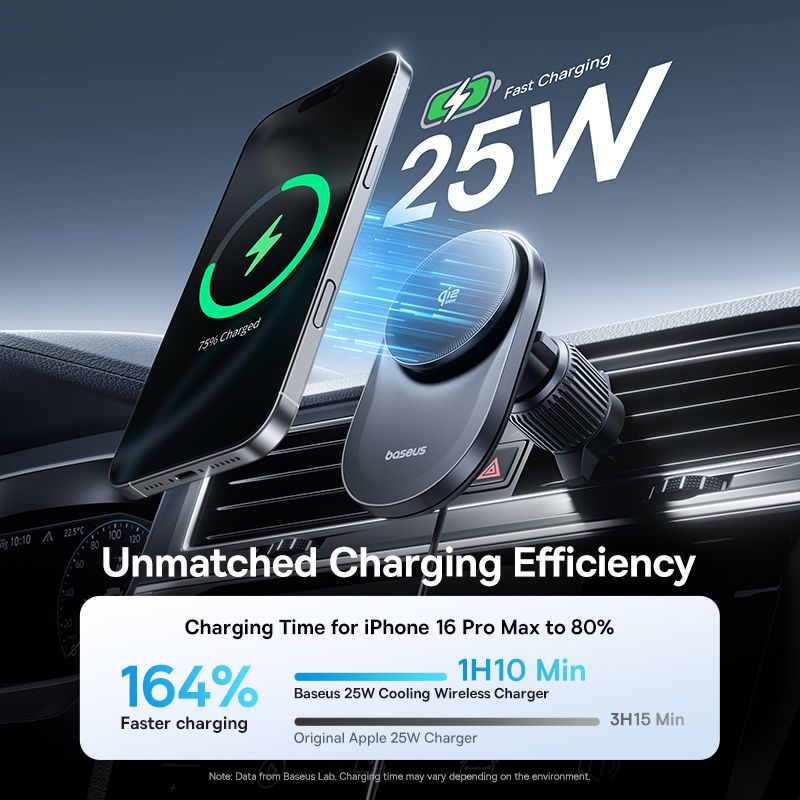 Vezeték nélküli autós töltő Baseus PrimeTrip VC2 Pro, 25W, 1.67A, Fekete C0013N00-5