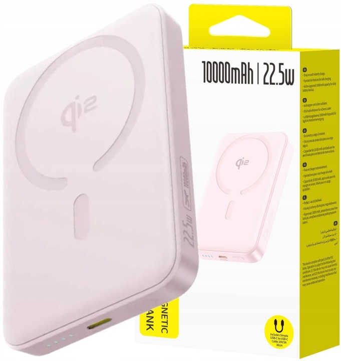 Powerbank Baseus Enerfill FM12, 10000mAh, 22.5W, PD + FQI, Pink E0028502-3