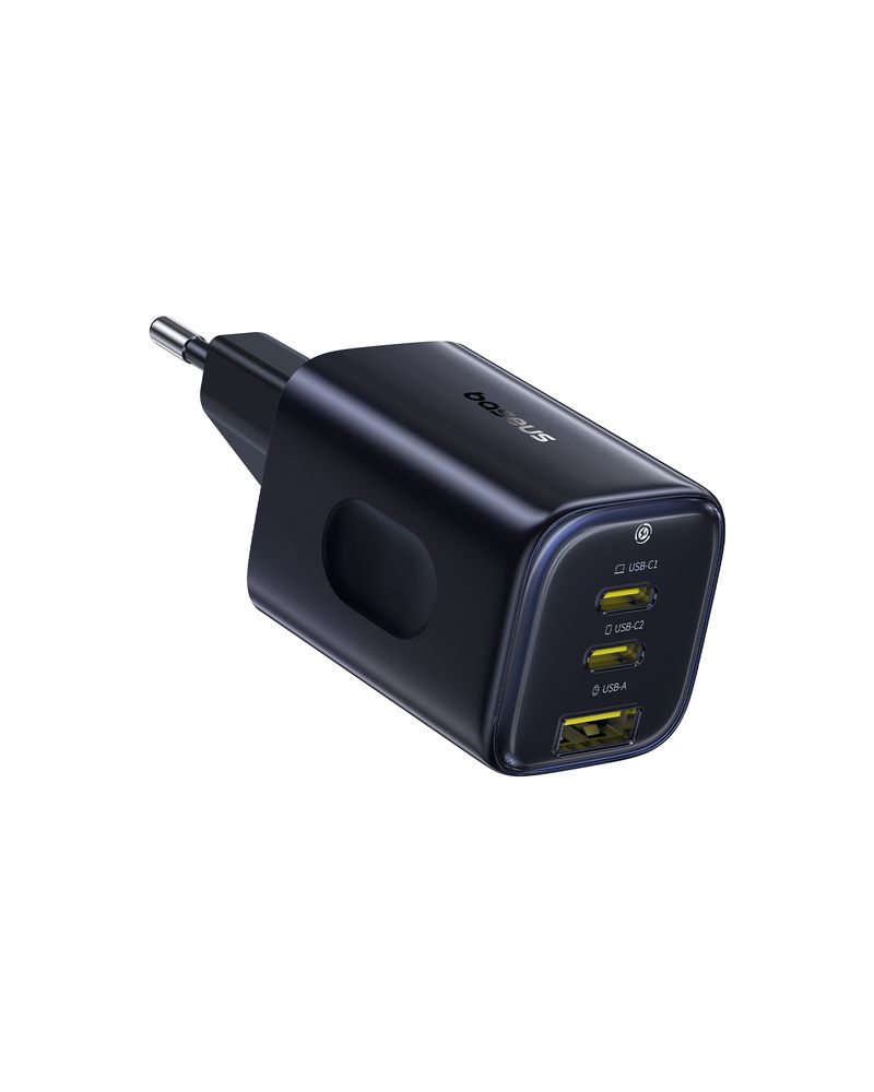 Baseus PicoGo AE11 hálózati USB-C töltő adapter, 67W, 3.35A, 1 x USB-A - 2 x USB-C, fekete-1