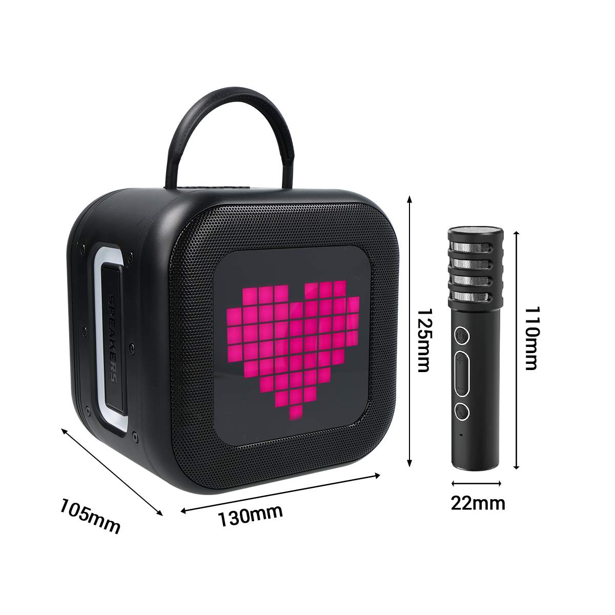 Blavec Hordozható Bluetooth Hangszóró WS-09 Karaoke Szórakozás - 10W két mikrofonnal és kijelzővel (WS09-2MB) fekete-1