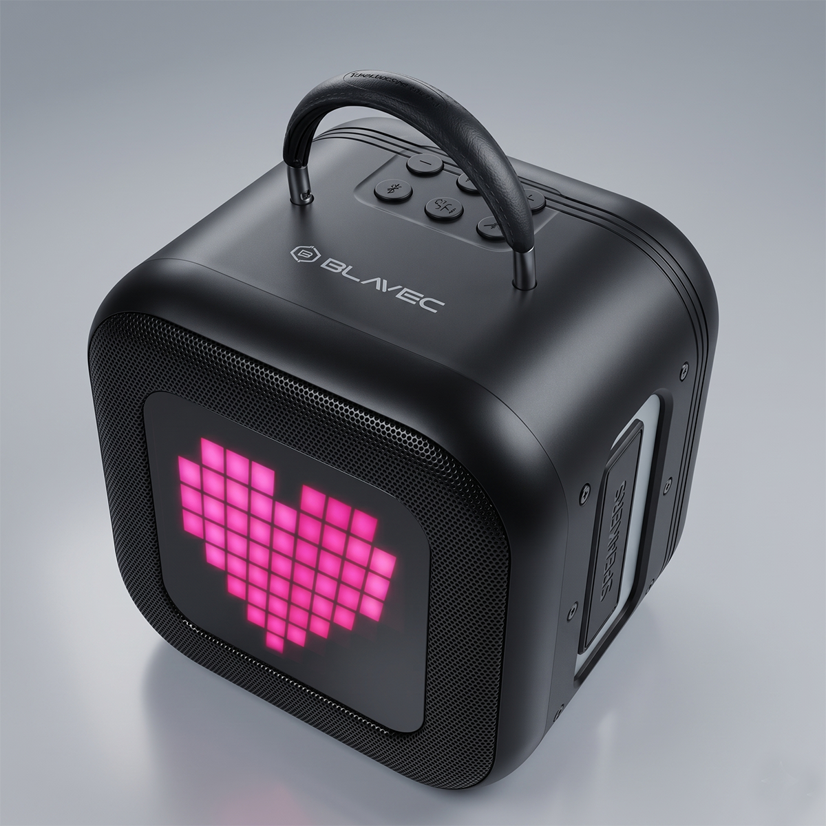Blavec Hordozható Bluetooth Hangszóró WS-09 Karaoke Szórakozás - 10W két mikrofonnal és kijelzővel (WS09-2MB) fekete-3