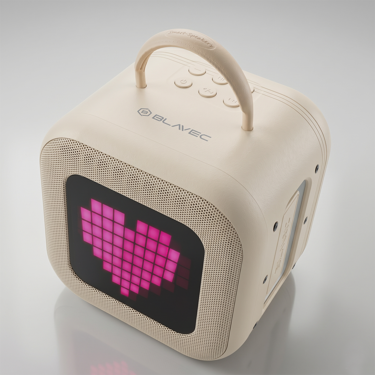 Blavec Hordozható Bluetooth Hangszóró WS-09 Karaoke Fun - 10W két mikrofonnal és kijelzővel (WS09-2MBE) bézs-3