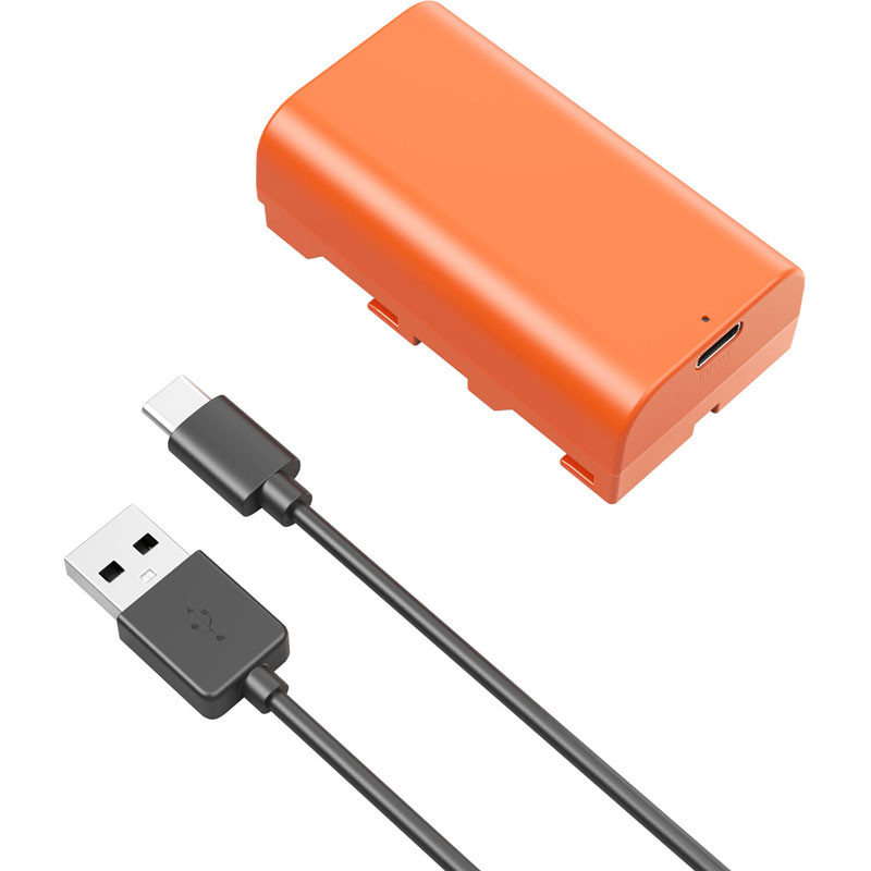 Smallrig NP-F550 4971 USB-C-n tölthető kamera akkumulátor, narancssárga-4