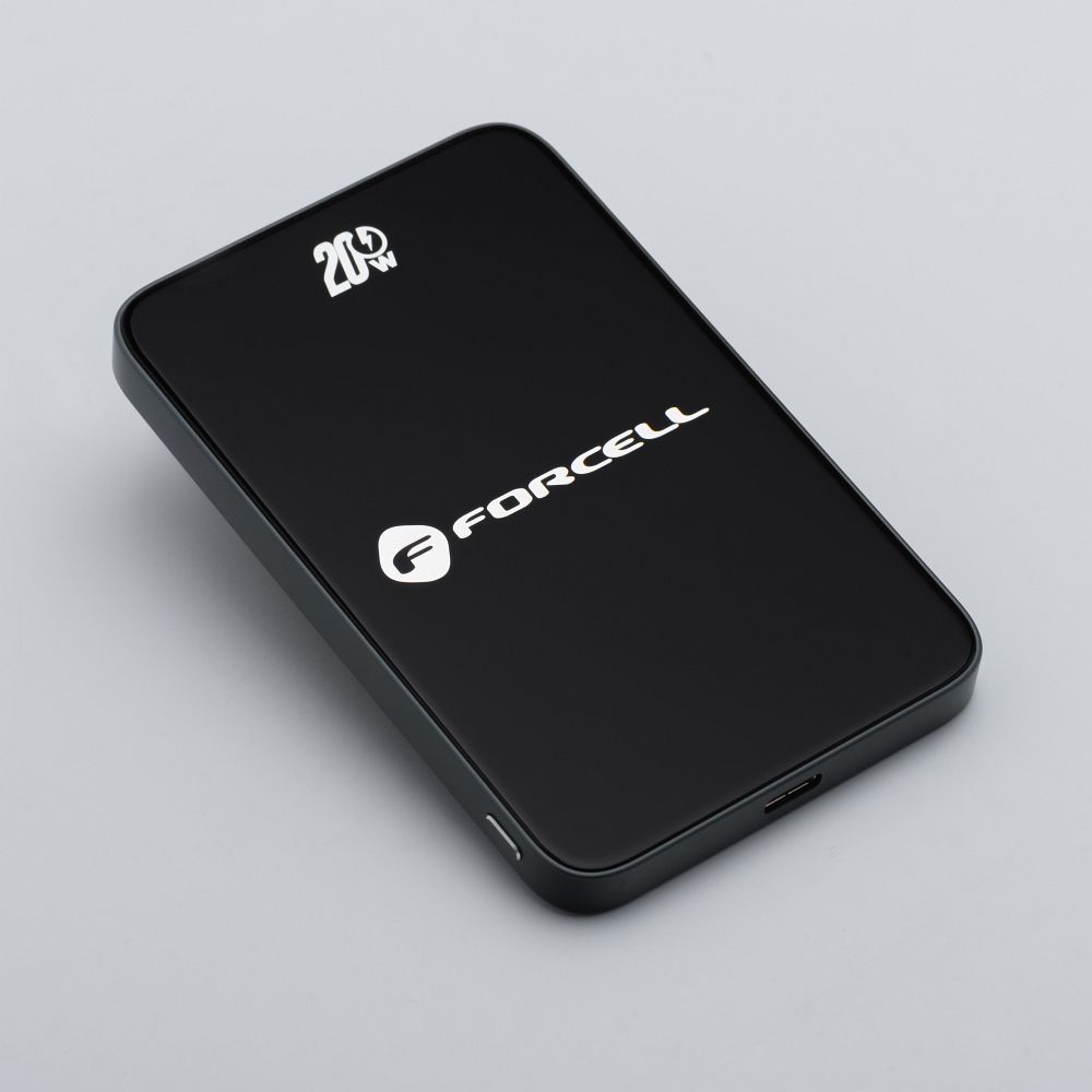 FORCELL F-ENERGY F5K8 Szuper Vékony powerbank MagSafe-kompatibilis PD3.0 QC4.0 15W 5000 mAh fekete-0