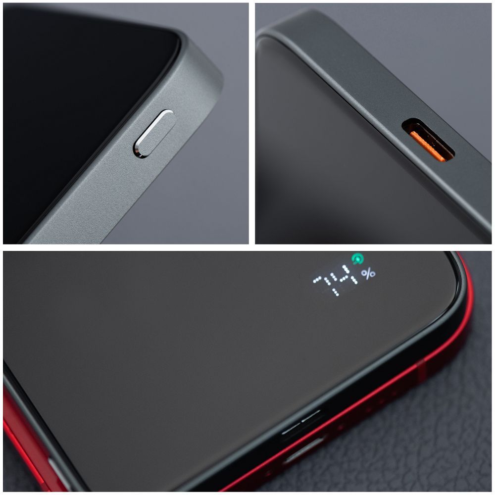 FORCELL F-ENERGY F5K8 Szuper Vékony powerbank MagSafe-kompatibilis PD3.0 QC4.0 15W 5000 mAh fekete-15
