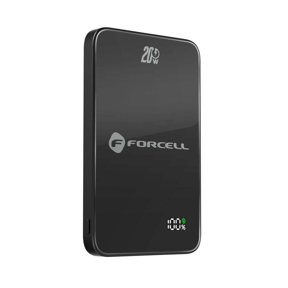 FORCELL F-ENERGY F5K8 Szuper Vékony powerbank MagSafe-kompatibilis PD3.0 QC4.0 15W 5000 mAh fekete-5