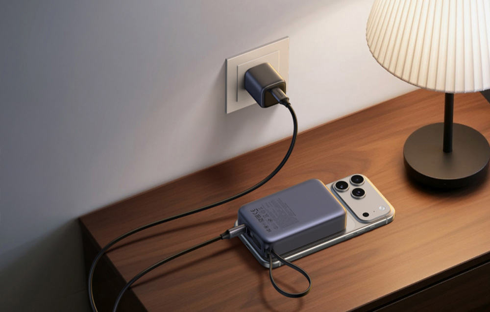 Ugreen PB567 20000 mAh mágneses powerbank, USB + USB-C, Qi2 15 W (fehér)-6