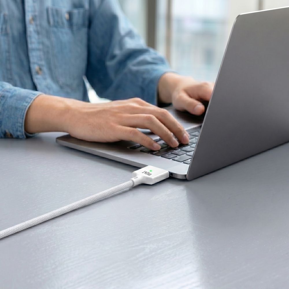 Tech-Protect MMC01 Ultraboost mágneses MacBook kábel USB-C - MagSafe 3 140W 200cm fehér-3