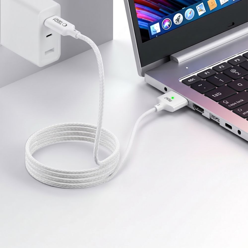 Tech-Protect MMC01 Ultraboost mágneses MacBook kábel USB-C - MagSafe 3 140W 200cm fehér-5