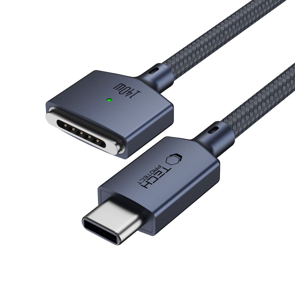 Tech-Protect MMC01 Ultraboost mágneses MacBook kábel USB-C - MagSafe 3 140W 200cm éjkék-1