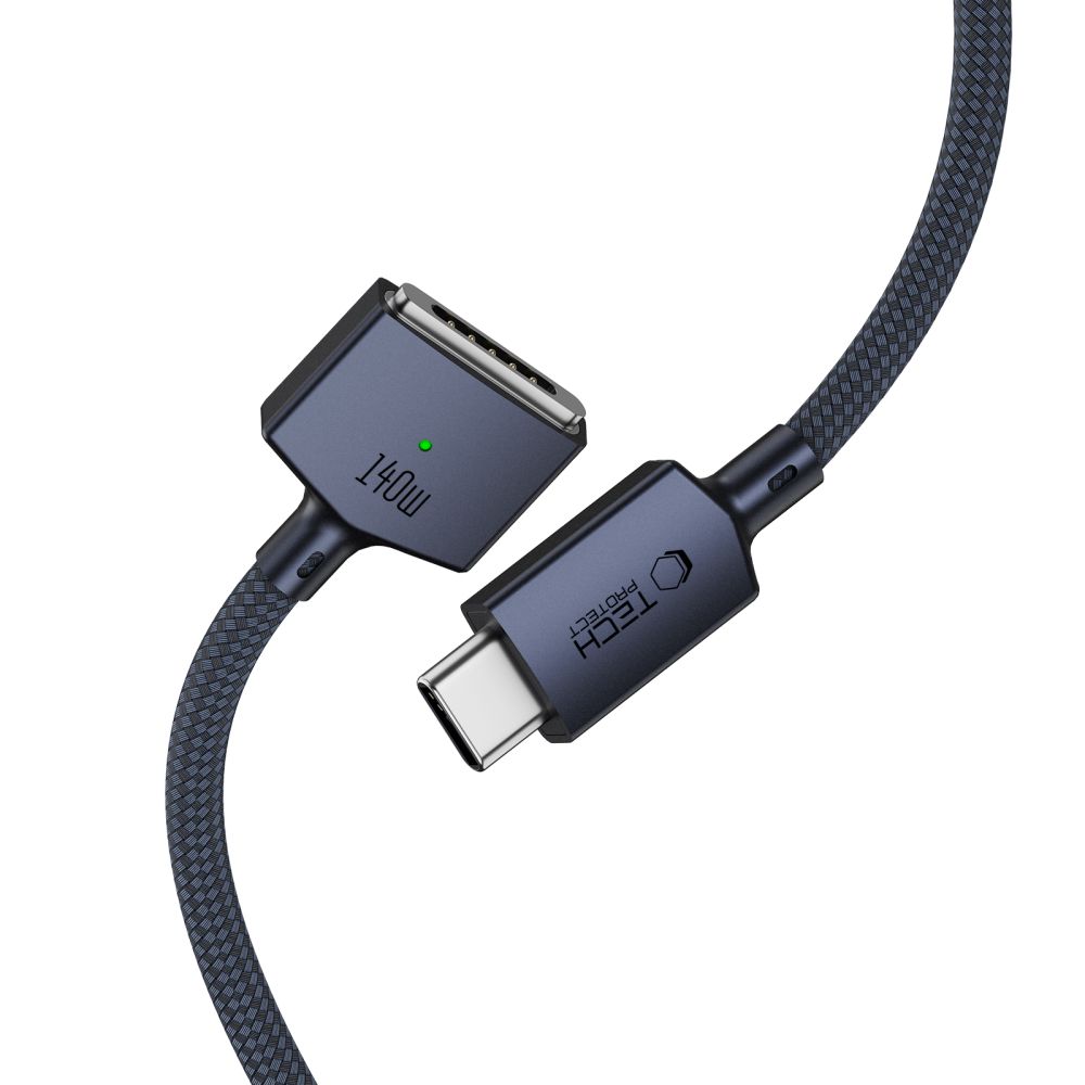 Tech-Protect MMC01 Ultraboost mágneses MacBook kábel USB-C - MagSafe 3 140W 200cm éjkék-2